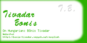 tivadar bonis business card