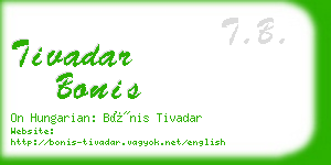 tivadar bonis business card